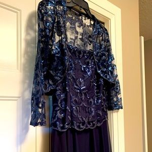 Beautiful 2-pc long dress with matching jacket. Never worn